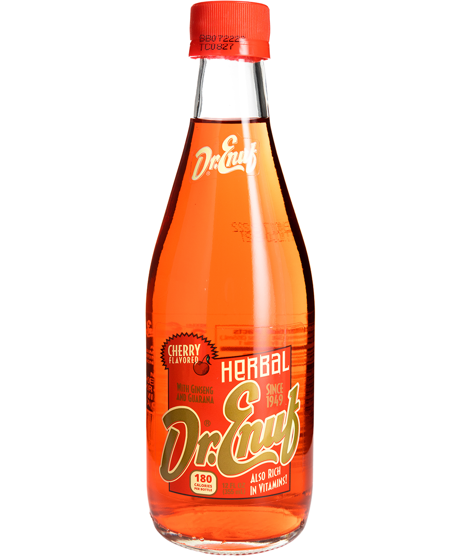 dr. enuf - herbal (cherry) soda with cane sugar