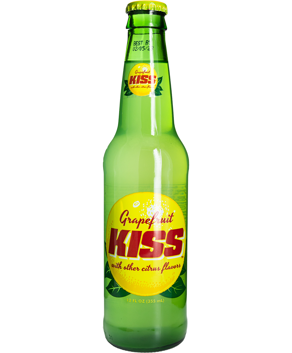 bottle of kiss grapefruit soda